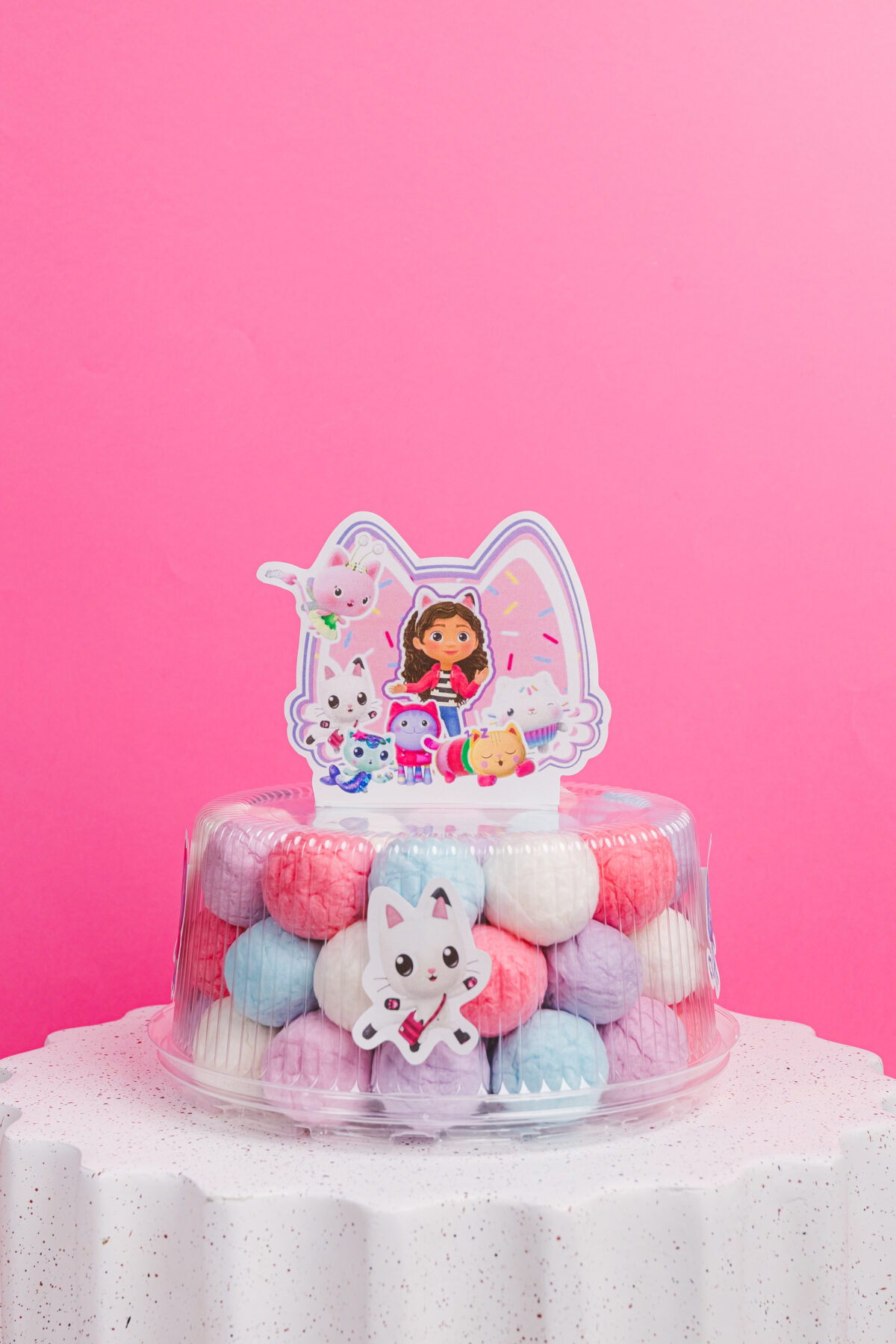 Cukraus vatos burbuliukų tortas “Gabby’s Dollhouse”