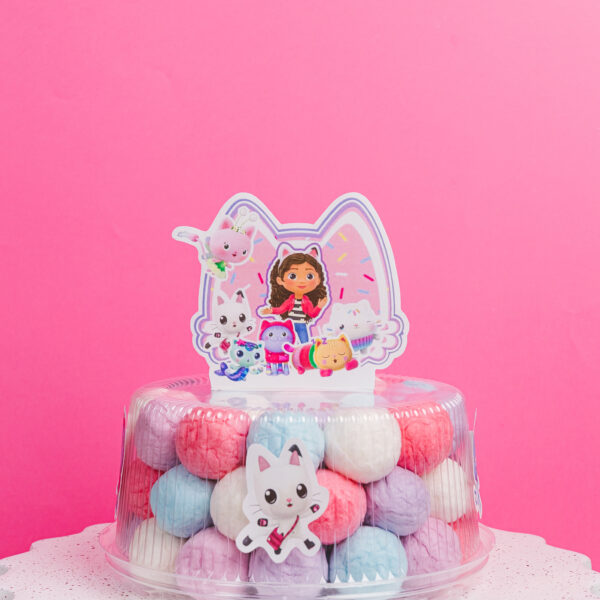Cukraus vatos burbuliukų tortas “Gabby’s Dollhouse”