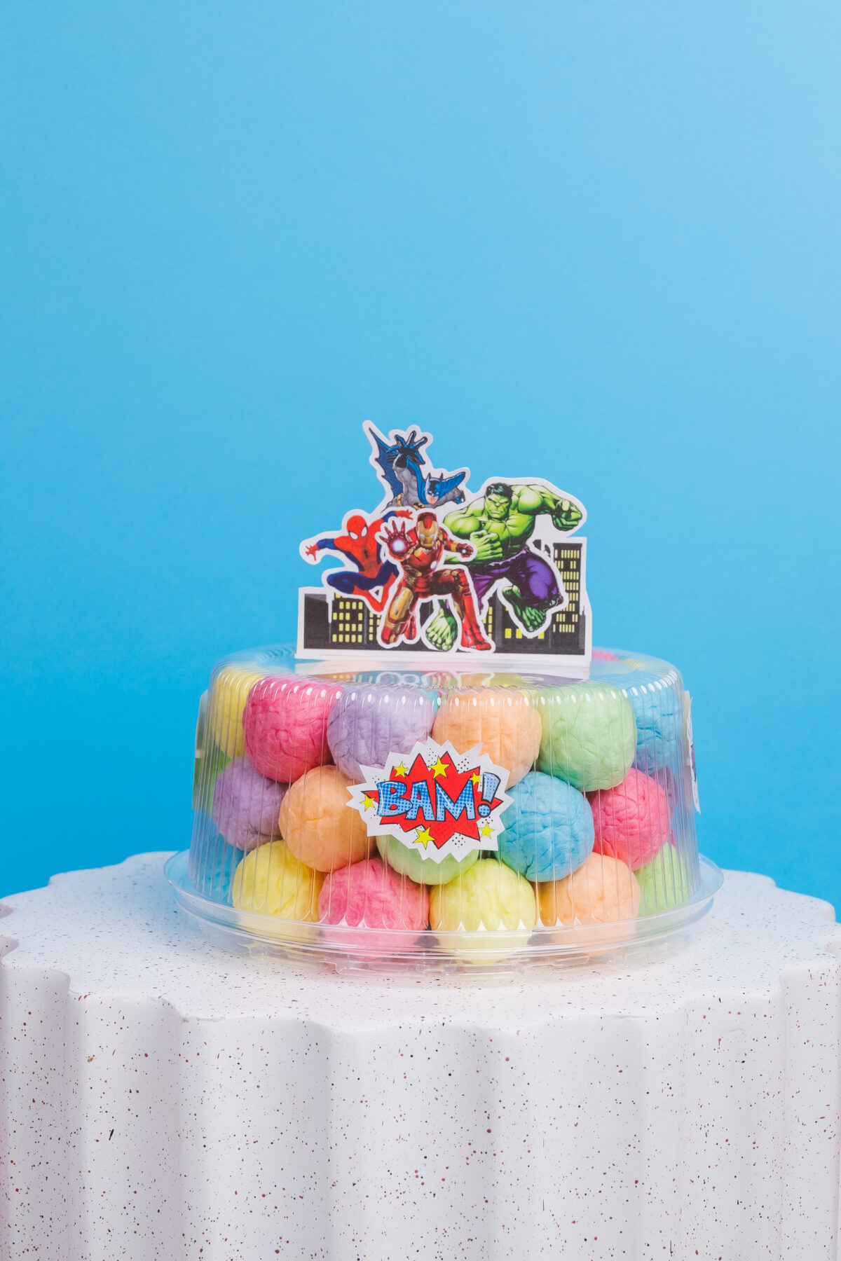 Cukraus vatos burbuliukų tortas “Marvel”