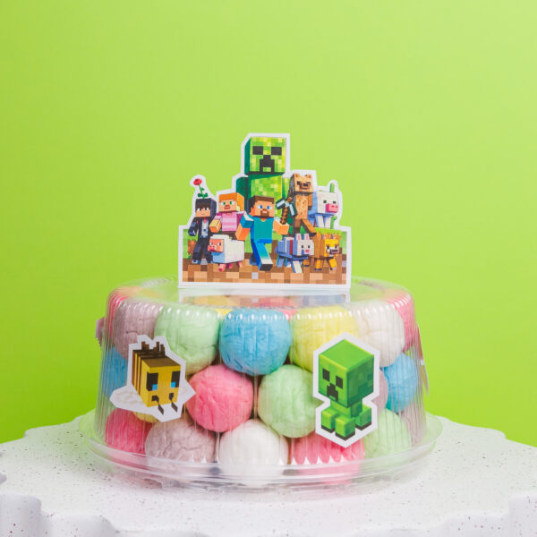 Cukraus vatos burbuliukų tortas “Minecraft 2”