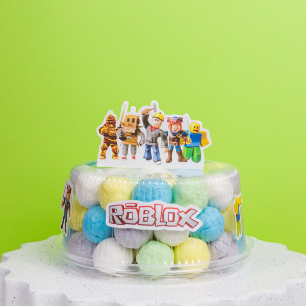 Cukraus vatos burbuliukų tortas “Roblox”