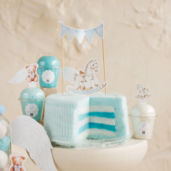 Cukraus vatos tortas „Mėlyna staigmena“