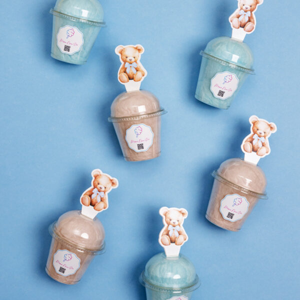 12 vnt. “Mėlynų meškiukų” temos indelių rinkinys