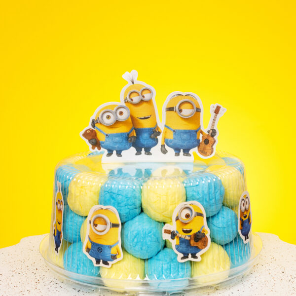 Cukraus vatos burbuliukų tortas “Minions”