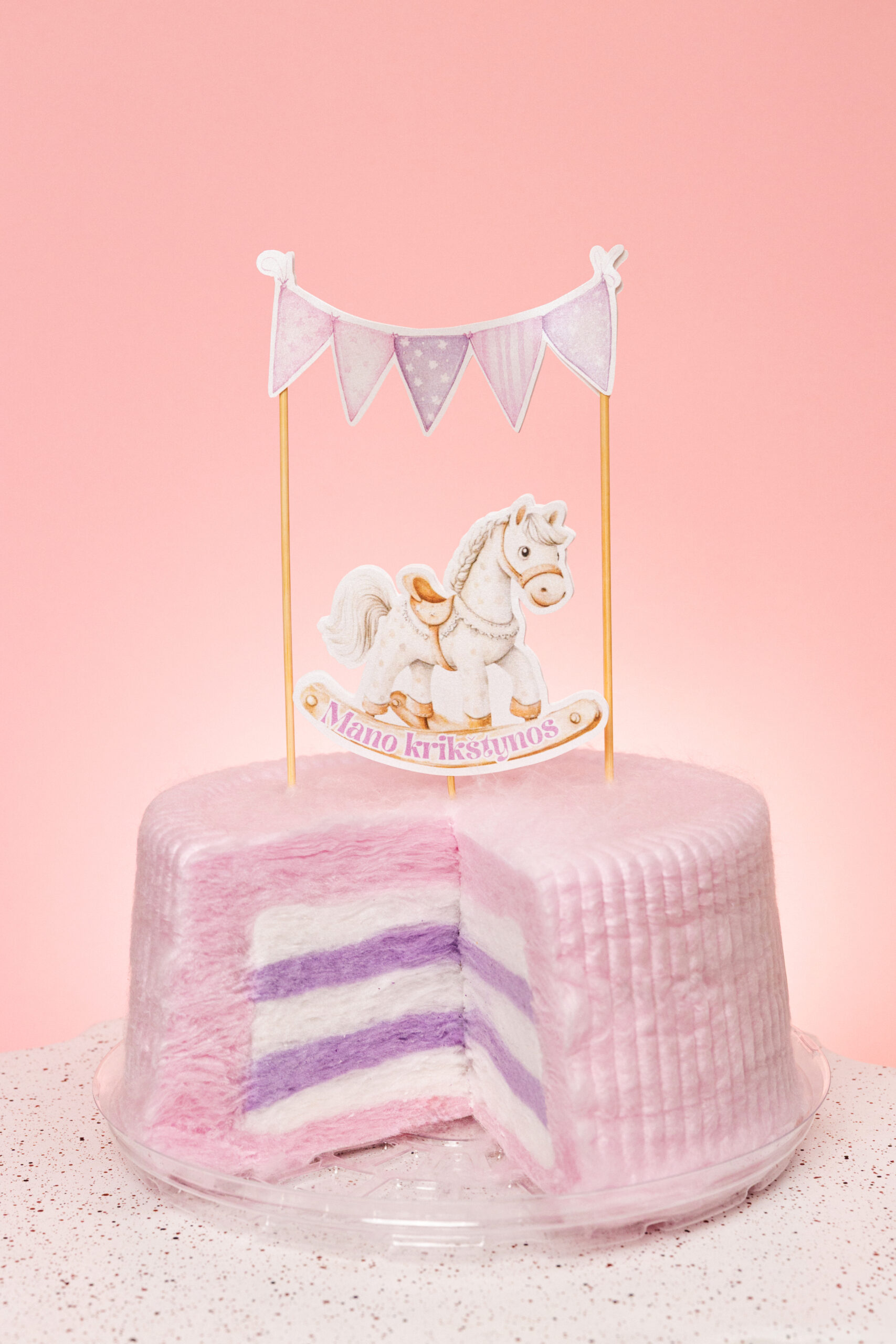 Cukraus vatos tortas „Rožinė staigmena“ - Image 3