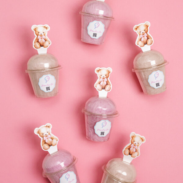 12 vnt. “Rožinių meškiukų” temos indelių rinkinys