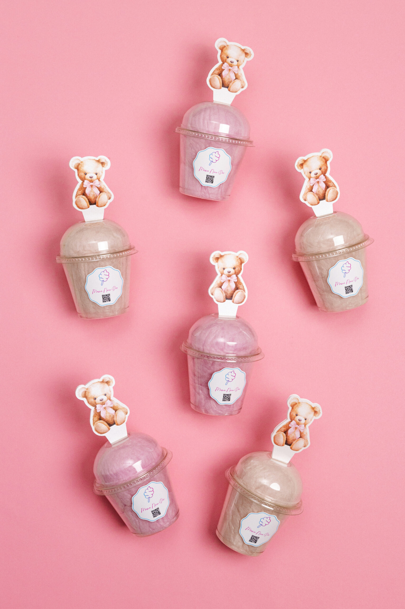 12 vnt. “Rožinių meškiukų” temos indelių rinkinys