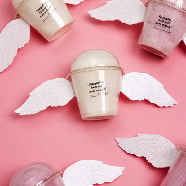 12 vnt. “Rožinių angelų” temos indelių rinkinys