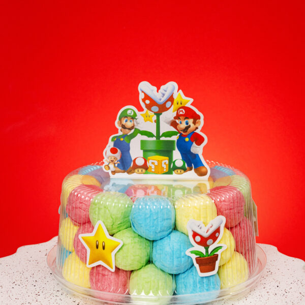 Cukraus vatos burbuliukų tortas “Super Mario”