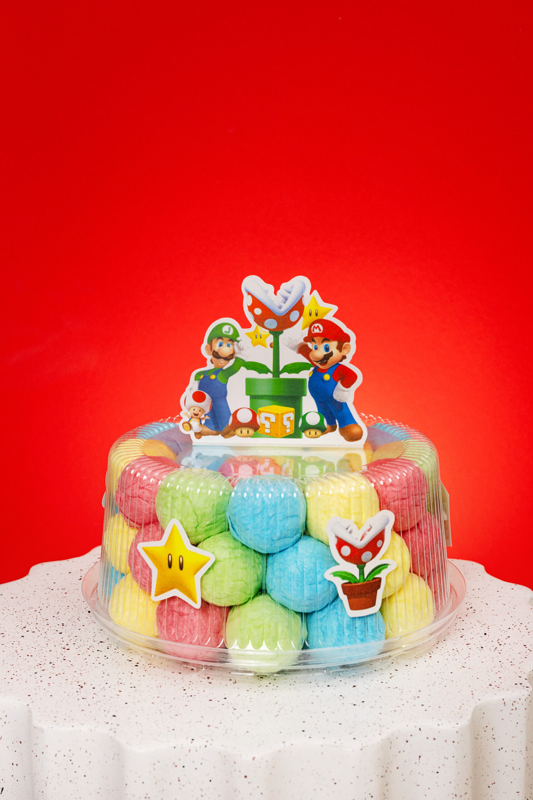 Cukraus vatos burbuliukų tortas “Super Mario”