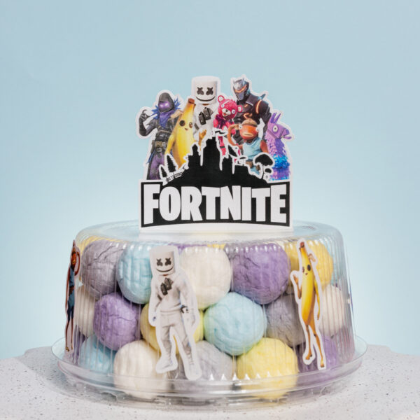 Cukraus vatos burbuliukų tortas “Fortnite”