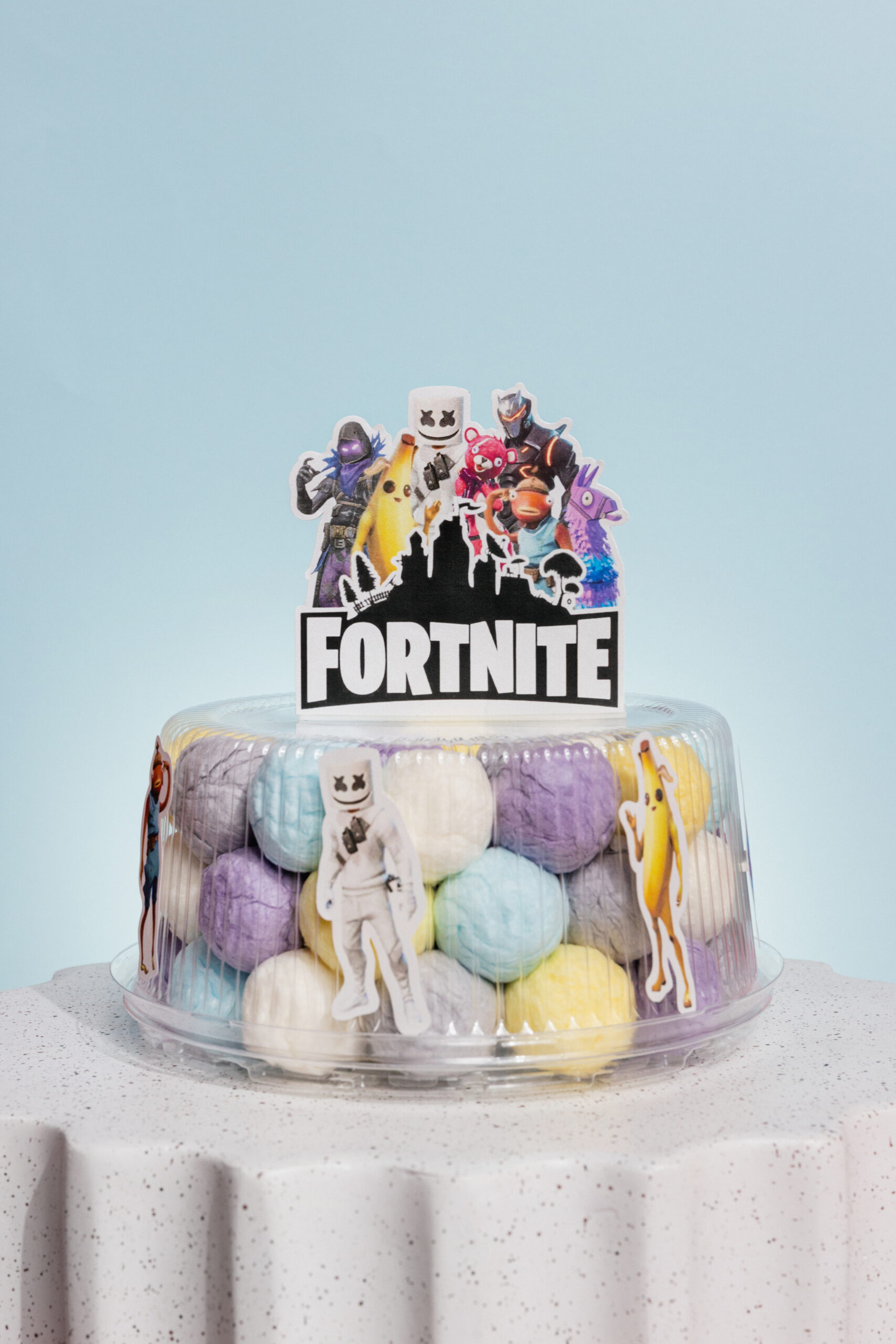 Cukraus vatos burbuliukų tortas “Fortnite”